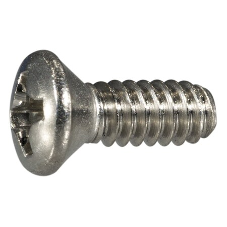 Midwest Fastener #6-32 x 3/8 in Phillips Oval Machine Screw, Plain 18-8 Stainless Steel, 100 PK 04990